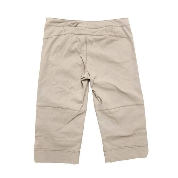Athleta 3/4 Long Nylon Cargo Shorts Gray size 6 (31x17) drawstring snap zipper - Picture 2 of 11